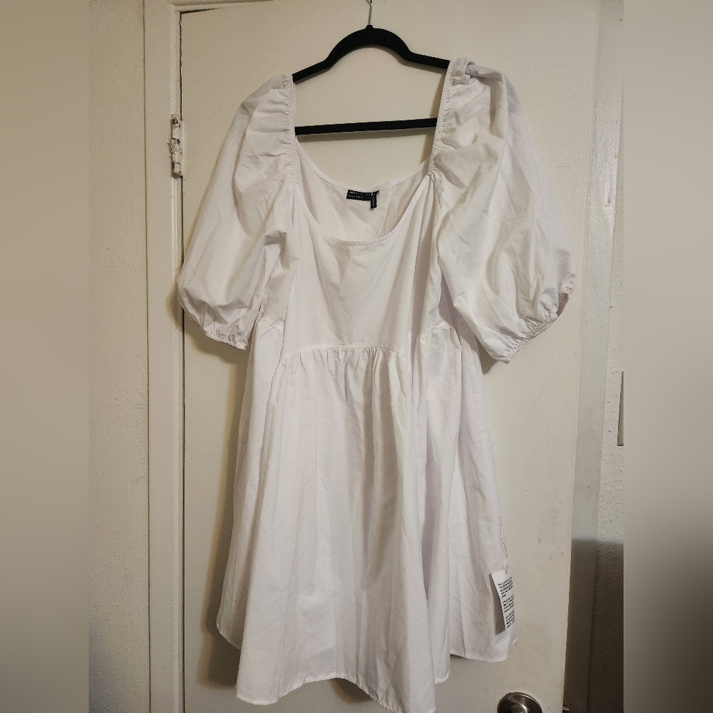 White Puff Sleeve Dress